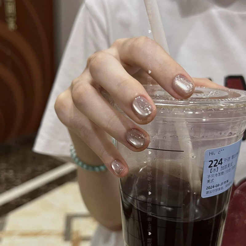 小灰貓豆豆甲💅霧灰系穿戴甲|純手工|顯白可愛風可卸款